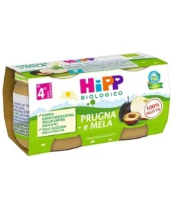 HIPP BIO OMOGENEIZZATO PRUGNA MELA 2X80G