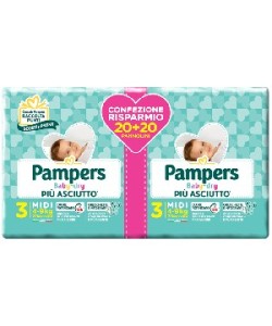 PAMPERS BABY DRY DOWNCOUNT MIDI 40PZ