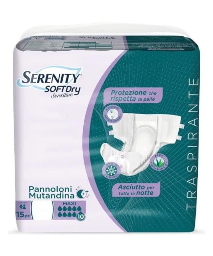 Serenity Soft Dry Sensitive Pannolone Mutandina Maxi Taglia L 15 Pezzi