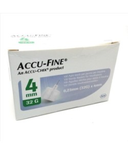Accu Fine Aghi Sterili Per Penna Insulina G32 4mm 100 Pezzi