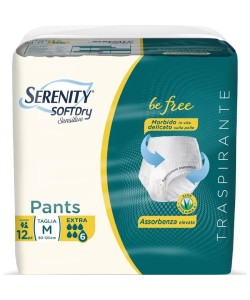 Serenity Soft Dry Sensitive Pants Extra Taglia M 12 Pezzi