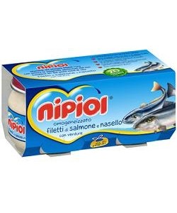 Nipiol Omogeneizzato Salmone/Nasello/Verdure 2x80g 6Mesi+